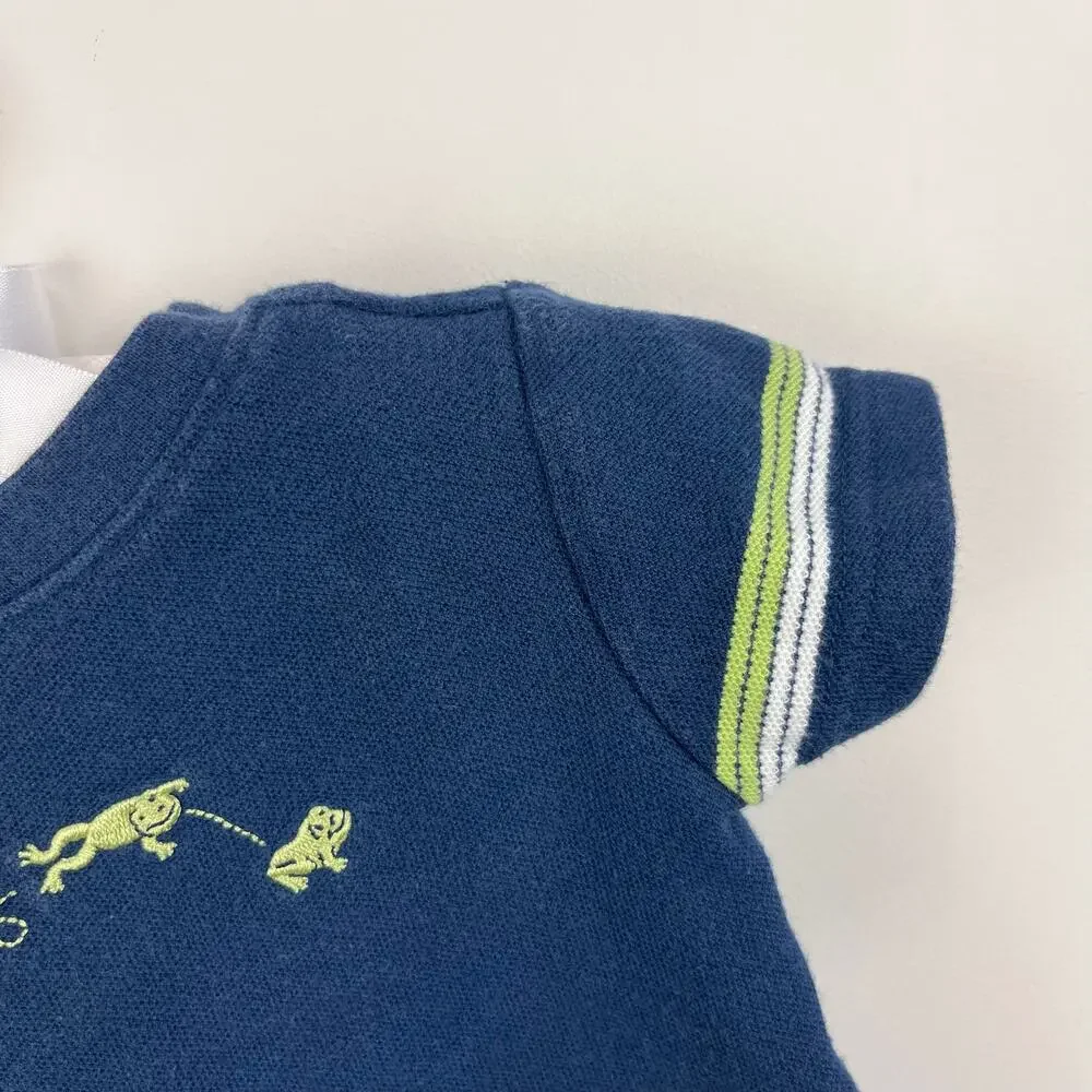 Vintage Y2K Gymboree Frog Shortall Romper 3-6 Months